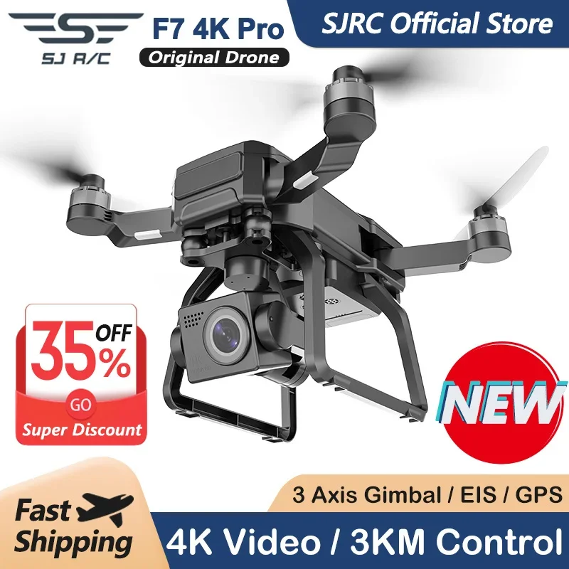 Fpv Brushless Rc Drone 4K - SJRC Drone kamera F7 4K PRO,