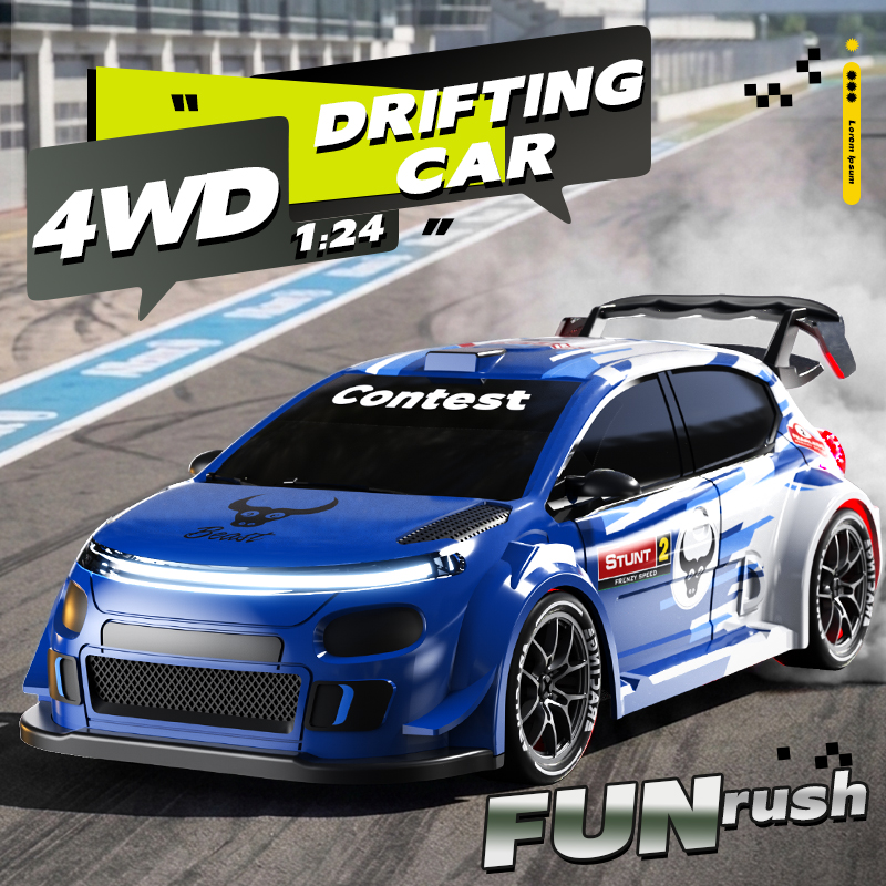 Rc Drift Car 1 24 Scale 4Wd - Mobil RC Drift 4WD Skala 1:24