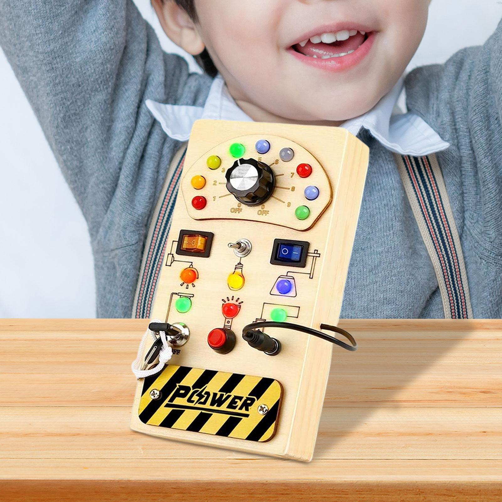Montessori Wooden Busy Board Toddler - Papan Aktivitas Kayu Montessori dengan Tombol
